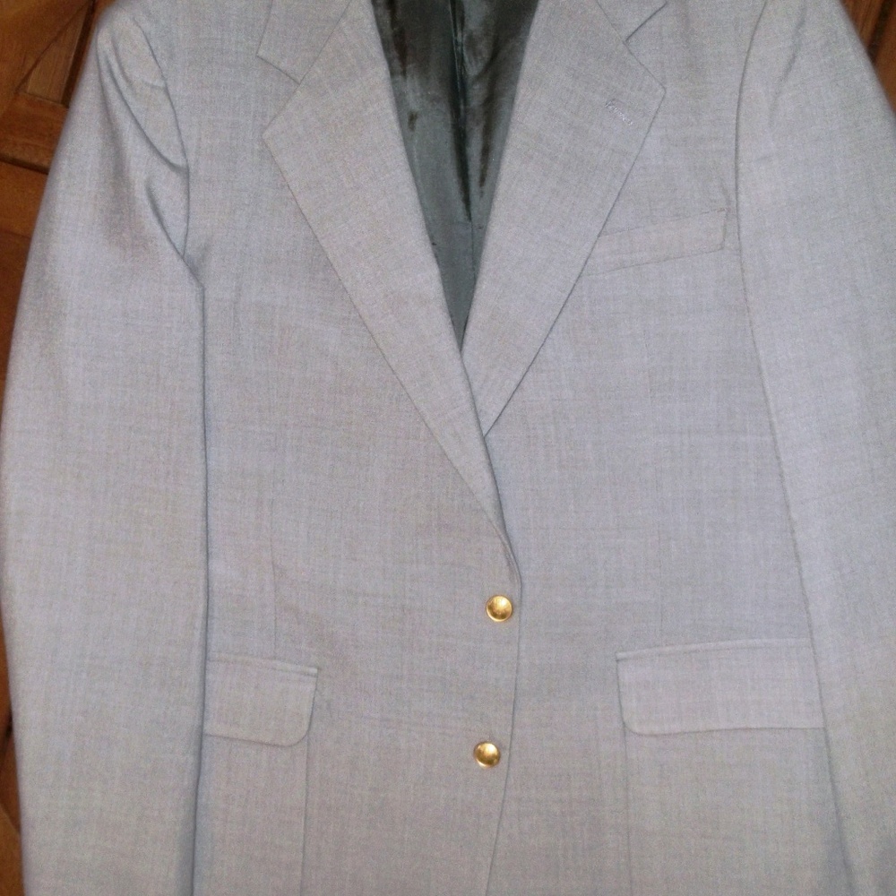 Mens grey with gold button sport coat